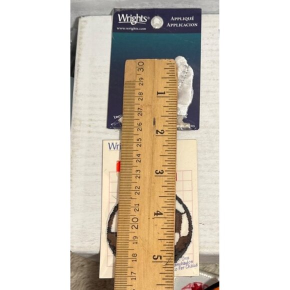 Wrights Sports Iron On Appliqué Patches Lot Soccer Ice Skate Hockey Baseball - Picture 6 of 9